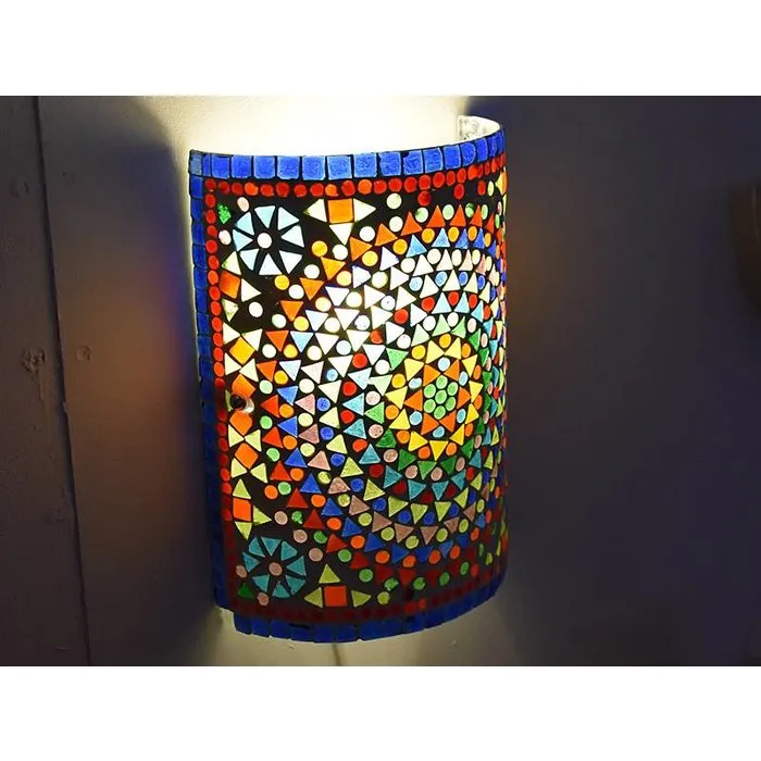 Oosterse wandlamp mozaïek multi colour