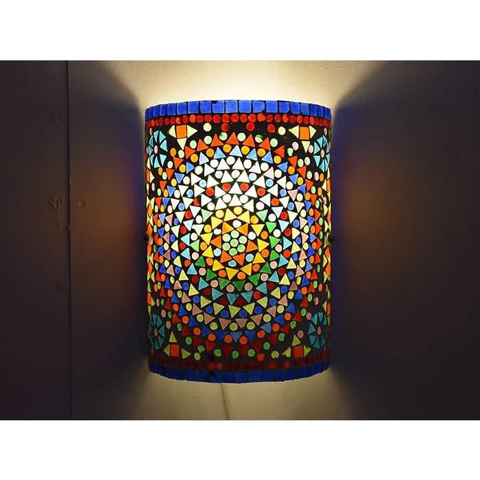 Oosterse wandlamp mozaïek multi colour