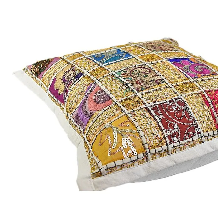 Oosters wit sierkussen met goud en glitter