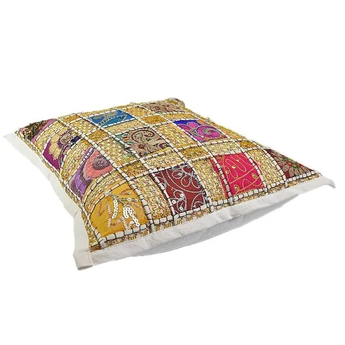 Oosters wit sierkussen met goud en glitter