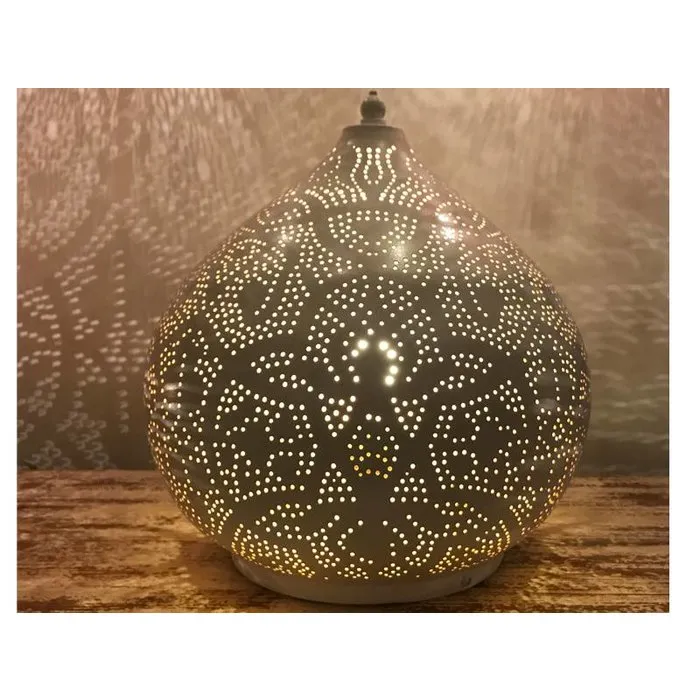 Witte filigrain tafellamp oosters