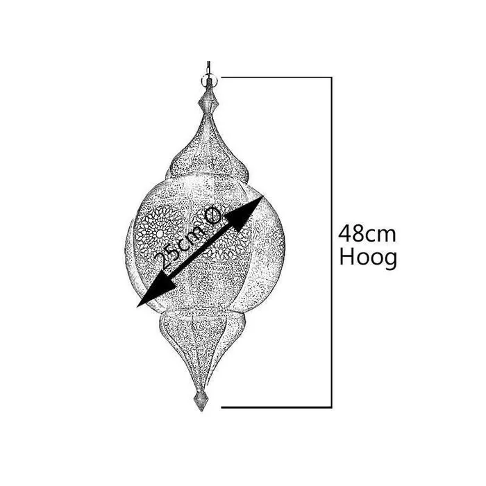 Gouden oosterse hanglamp filigrain