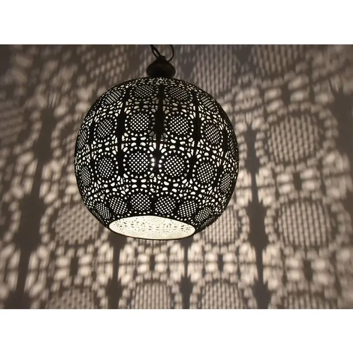 Oosterse hanglamp bruin goud bollamp