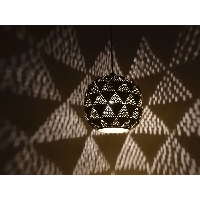 Messing grafisch filigrain hanglampje  driehoek