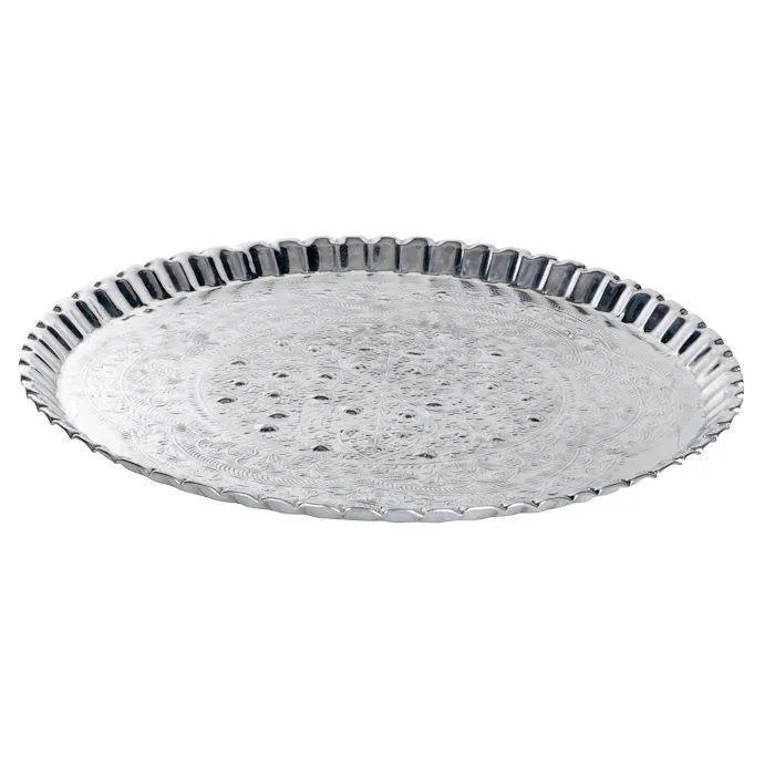 Grote ronde zilveren schaal