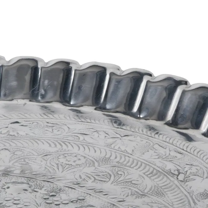 Grote ronde zilveren schaal