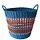 Blauwe mand gevlochten plastic