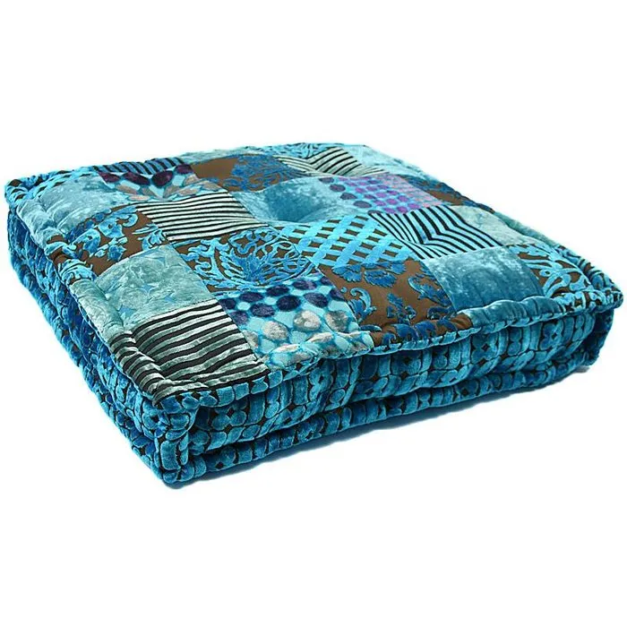 Turquoise matraskussen patchwork