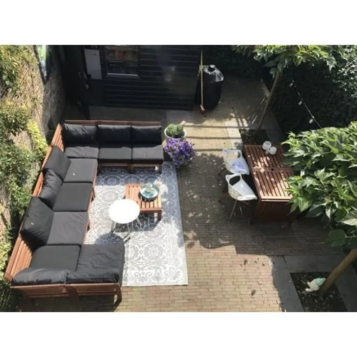 Grijs wit buitenkleed groot maat 270 x 180