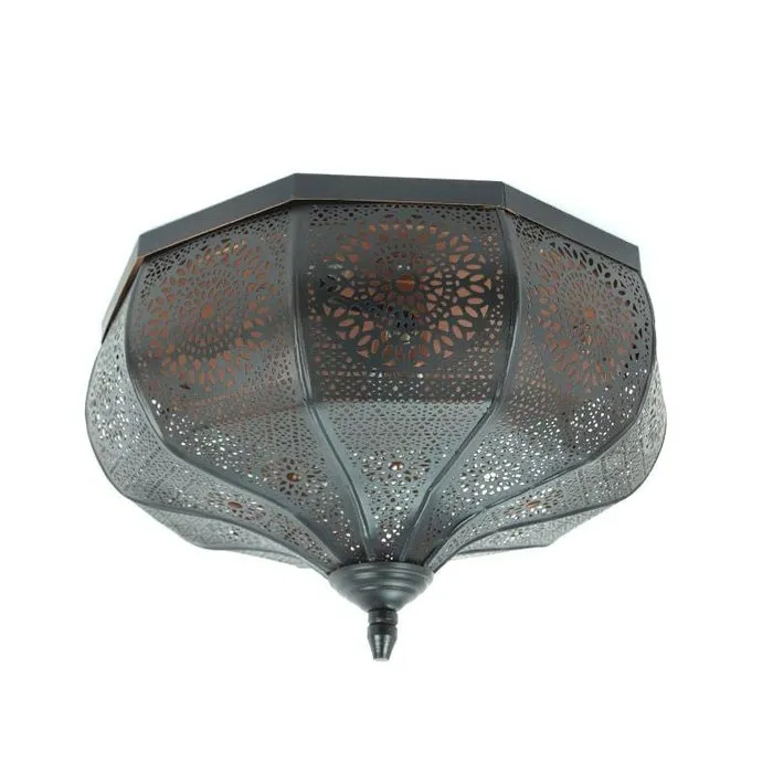 Orientaalse plafonniere zwart koper filigrain
