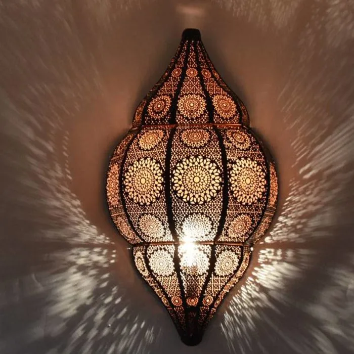 Zwart koperen oosters wandlamp