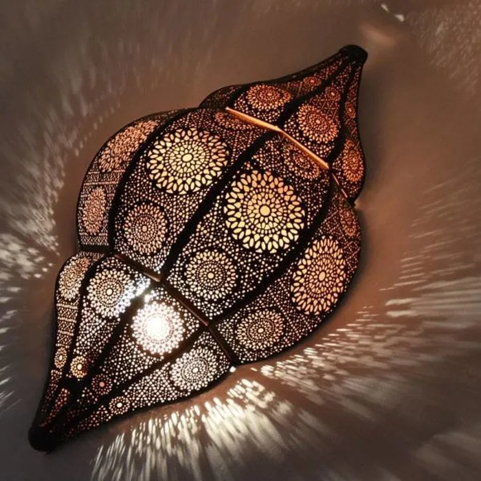 Zwart koperen oosters wandlamp