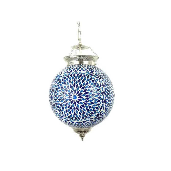 Oosterse hanglamp blauw mozaïek turkisch design