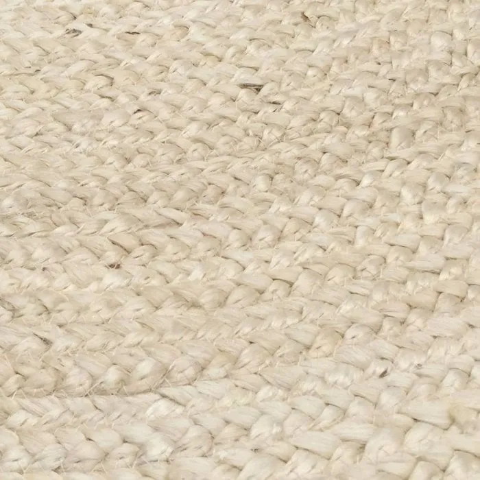 Wit jute vloerkleed rond
