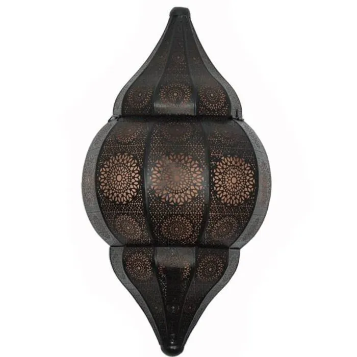 Filigrain wandlamp zwart koper