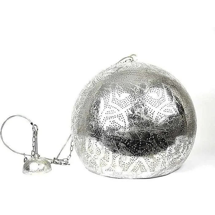Filigrain oosterse hanglamp rond zilver