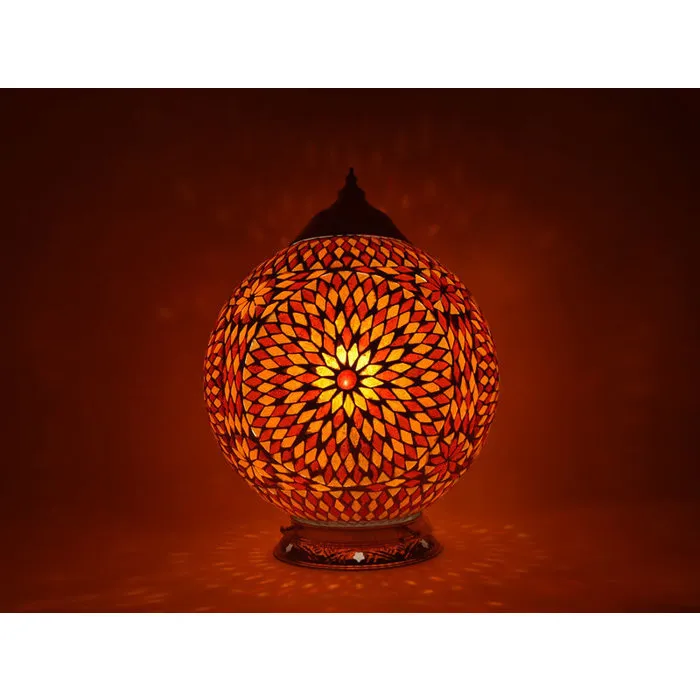 Oosterse lamp rood oranje glasmozaïek turkisch design