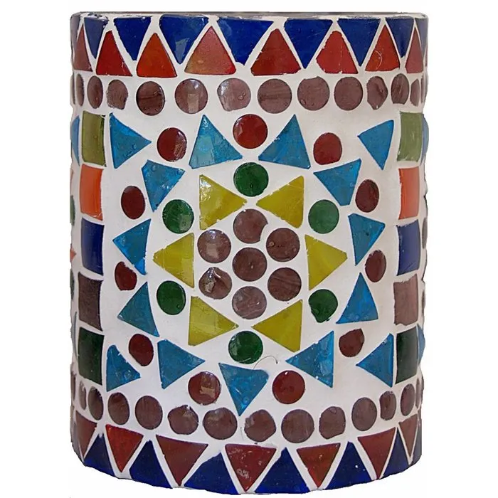 Waxinelichthouder mozaïek multi colour