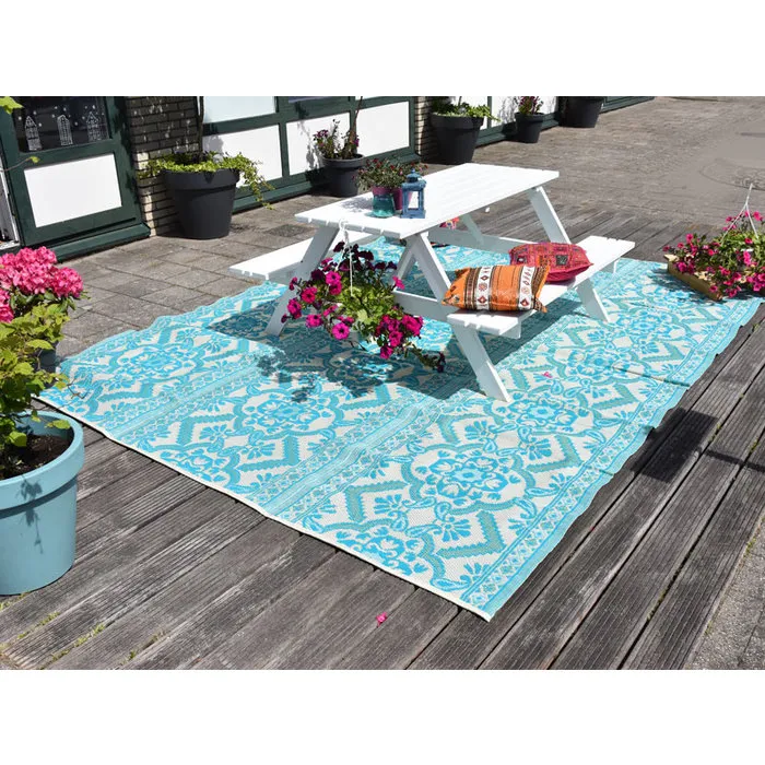Wonder Rugs Groot plastic vloerkleed turquoise