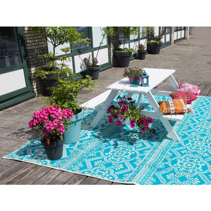 Wonder Rugs Groot plastic vloerkleed turquoise