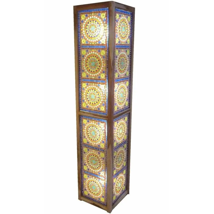 Oosterse staande vloerlamp multi glasmozaïek design