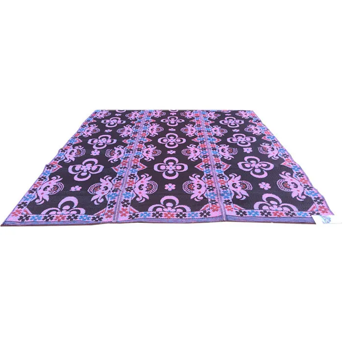 Wonder Rugs Groot outdoor tuinkleed bruine bloemen