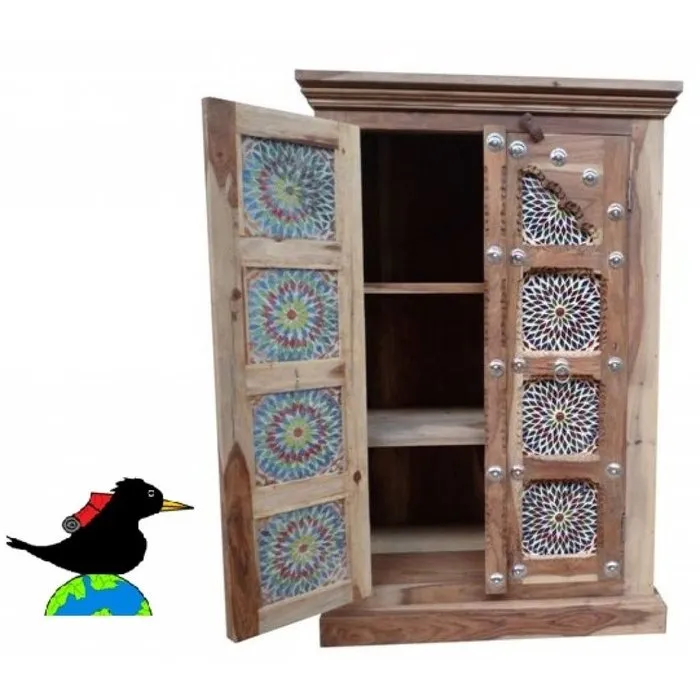 Oosters kastje multi color mozaiek met zilverbeslag