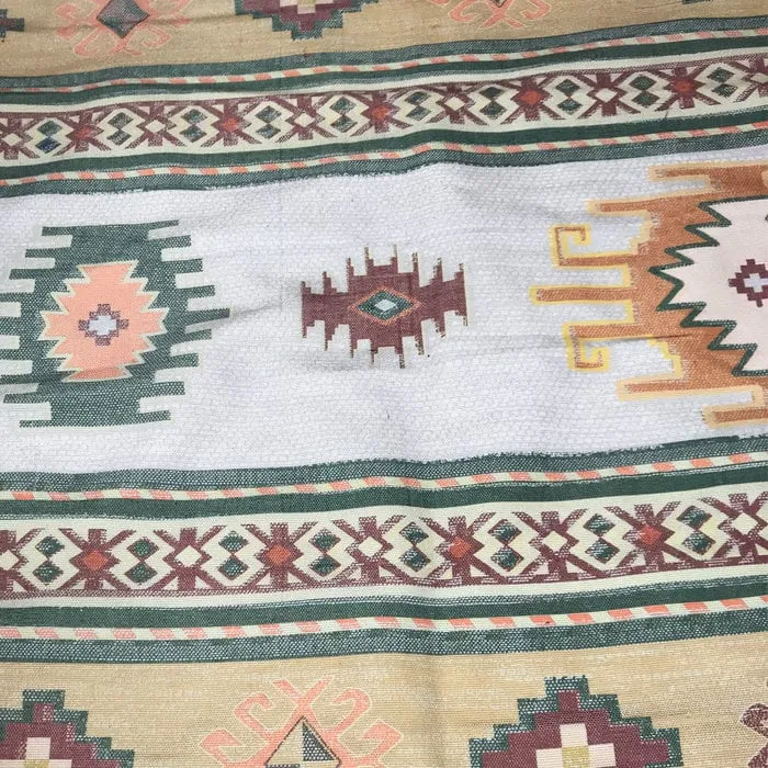 Wonder Rugs Beige kelim buitenkleed van stof