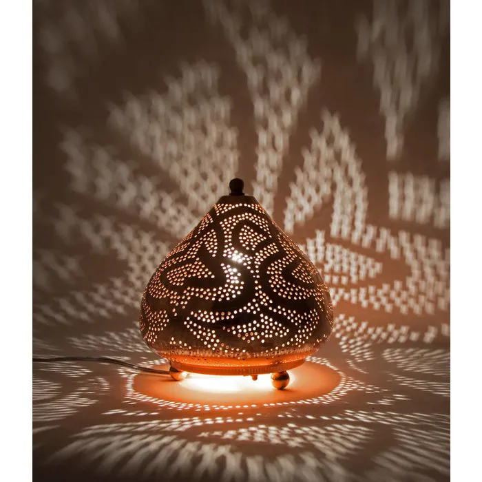 Koperen filigrain tafellamp egyptisch