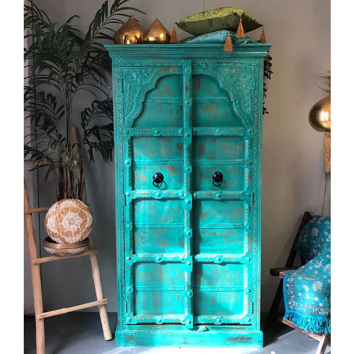 Turquoise bohemian kast