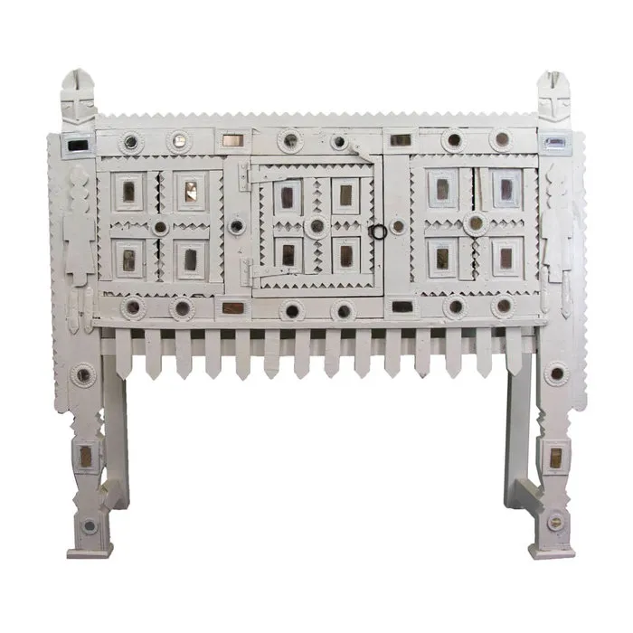 Witte bohemian kast met spiegels