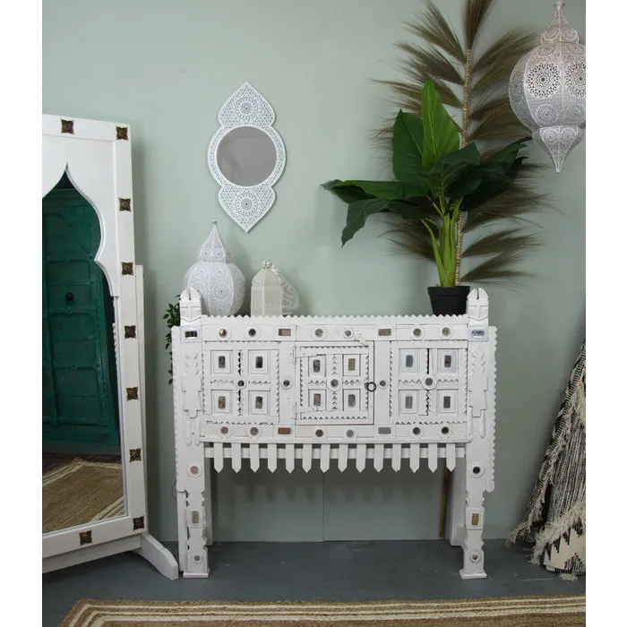 Witte bohemian kast met spiegels