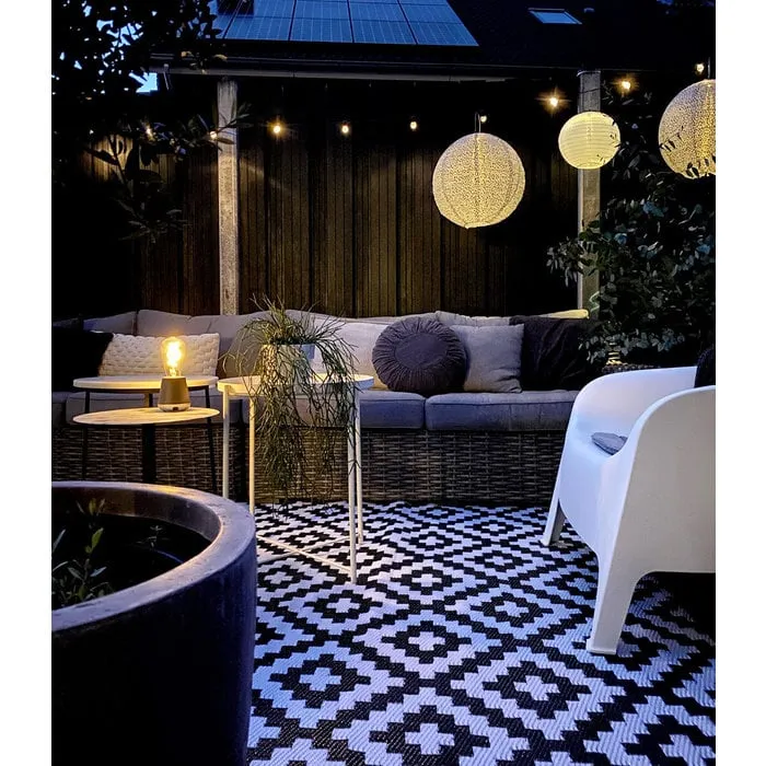 Wonder Rugs Buitencarpet zwart wit extra dik