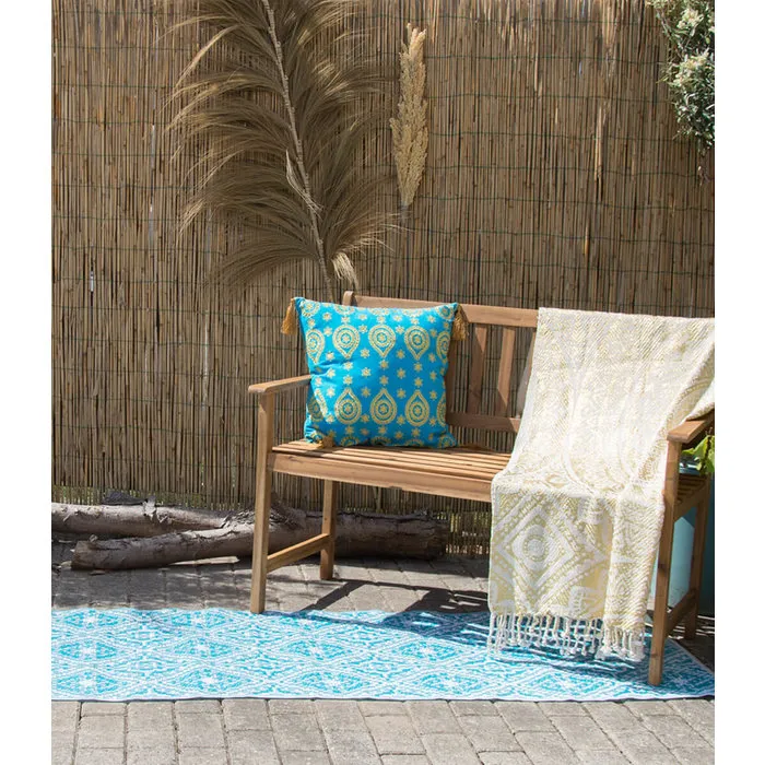 Wonder Rugs Balkonkleed blauw turquoise  lang