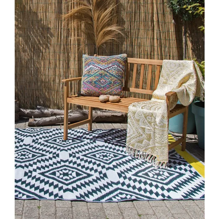 Zwart wit buitenkleed vrolijk