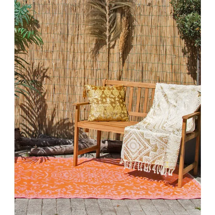 Wonder Rugs Oranje roze buitenkleed oosters design