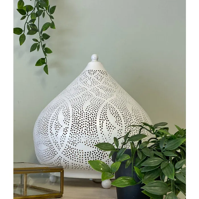 Wit met gouden oosterse tafellamp