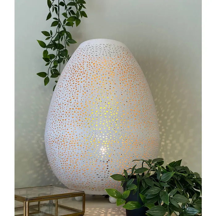 Filigrain tafellamp wit goud Arabische stijl