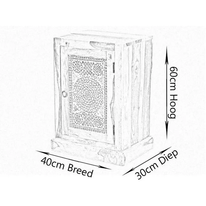 Oosters nachtkastje glas mozaiek transparant