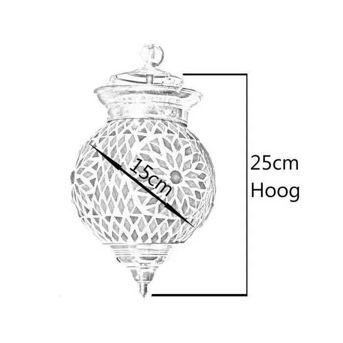 Oosterse hanglamp mozaïek blauw wit turkish design