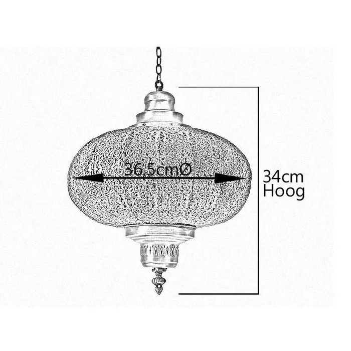 Grijze oosterse hanglamp