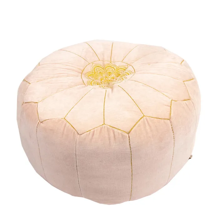 Oosterse poef roze met gouden accenten