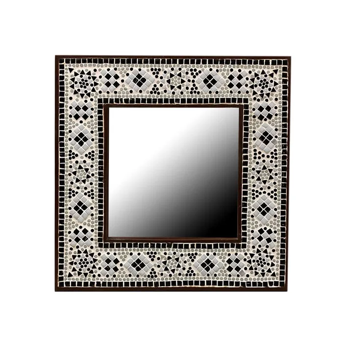 Oosterse spiegel zwart wit mozaiek