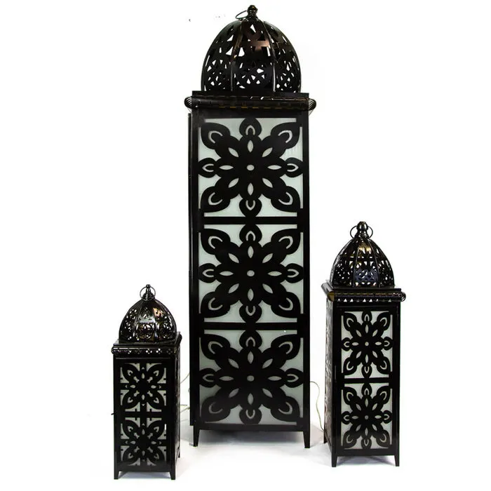 Oriëntaalse tafellantaarn zwart alladin