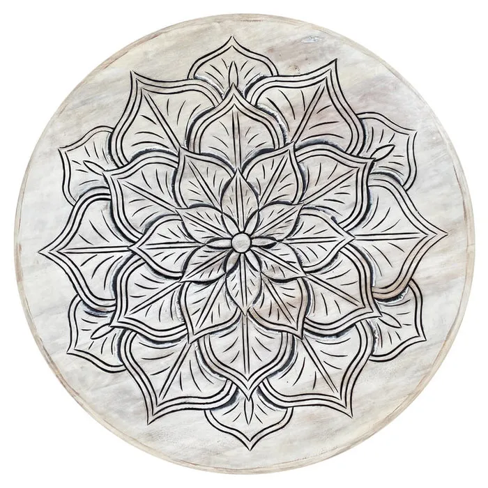 Oosterse witte salontafel met lotus bloem