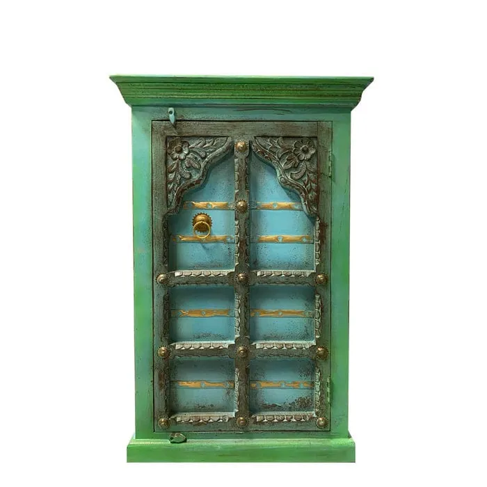 Oosterse hal kast turquoise goud India