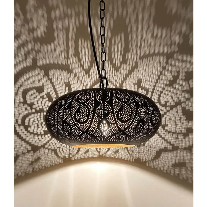 Hanglamp klein zwart goud ufo