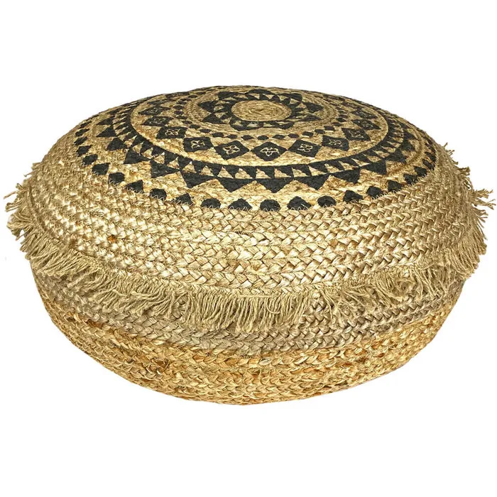 Jute poef zwart design