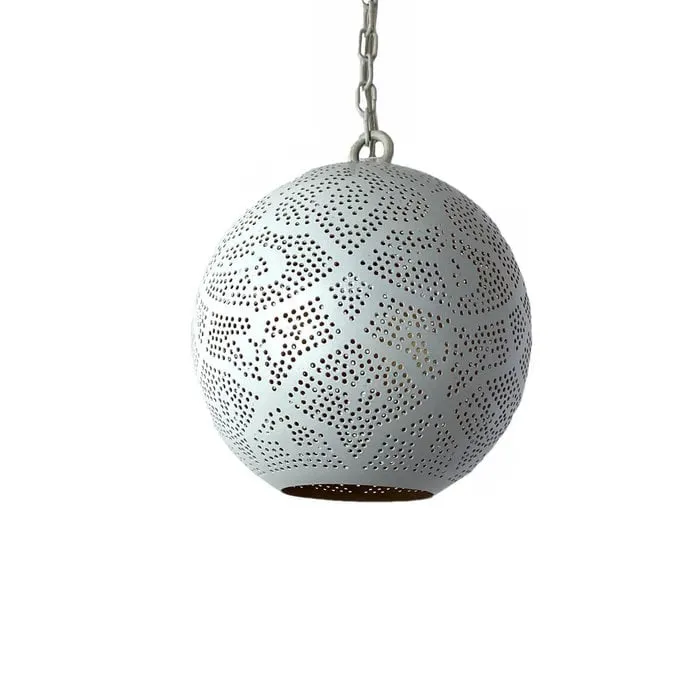 Globe hanglamp wit goud