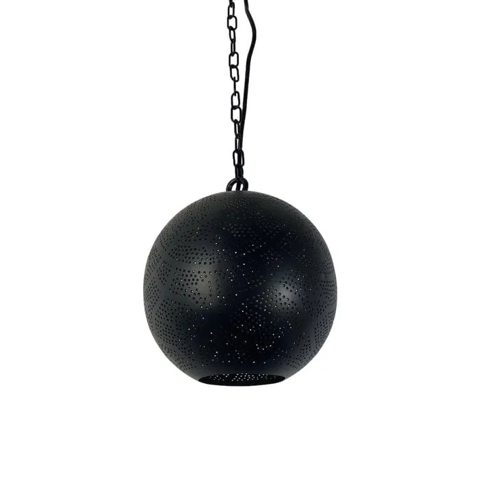 Globe hanglamp zwart goud